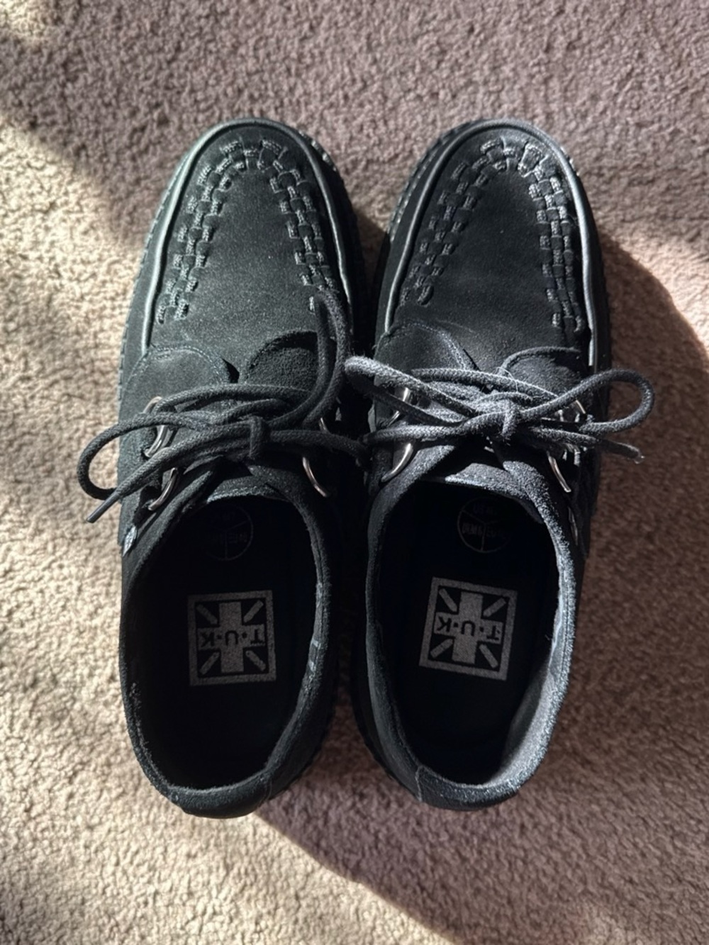 Black T.U.K. TUK Creepers BRAND NEW - no box. 
7 mens - 9 women’s size.